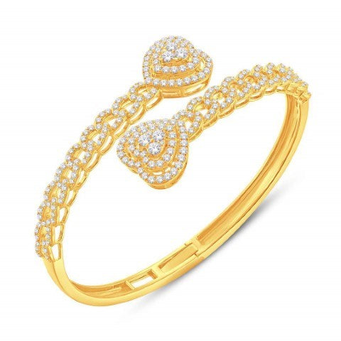 10kt YG Diamond Cartier Style Bangle