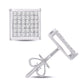 10 Karat White Gold 0.10 Carat Diamonds Square Earrings-0124102-WG