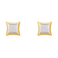 10 Karat Yellow Gold 0.05 Carat Diamonds Square Earrings-0124201-YG