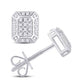 10 Karat White Gold 0.10 Carat Diamonds Radiant Earrings-0125748-WG