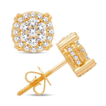 14 Karat White Gold 0.50 Carat Diamonds Flower Earrings-0125879-WG