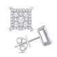 10 Karat White Gold 0.49 Carat Diamonds Square Earrings-0125980-WG