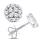 10 Karat White Gold 0.25 Carat Diamonds Round Stud Earrings-0126211-WG