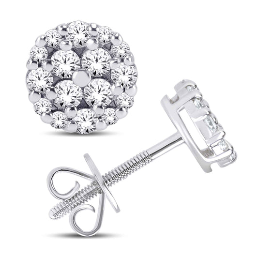 10 Karat White Gold 0.25 Carat Diamonds Round Stud Earrings-0126211-WG