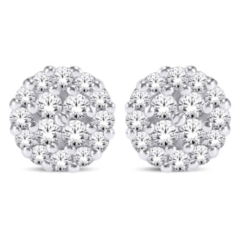 14 Karat All Yellow Gold 0.50 Carat Diamonds Round Earrings-0126214-ALY