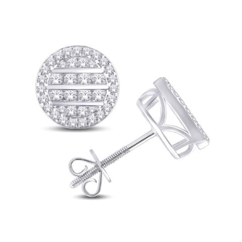 10 Karat White Gold 0.50 Carat Diamonds Round Earrings-0126853-WG