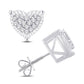 10 Karat White Gold 0.12 Carat Diamonds Heart Earrings-0128053-WG