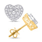14 Karat Yellow Gold 0.50 Carat Diamonds Heart Earrings-0128078-YG