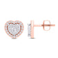 10 Karat Two-tone (Rose and White) Gold 0.50 Carat Diamonds Heart Earrings-0129129-RW