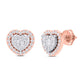 10 Karat Two-tone (Rose and White) Gold 0.50 Carat Diamonds Heart Earrings-0129129-RW
