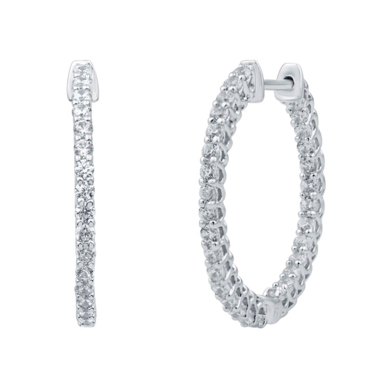 14 Karat Rose Gold 0.97 Carat Diamonds Classic Hoops-0132162-RG