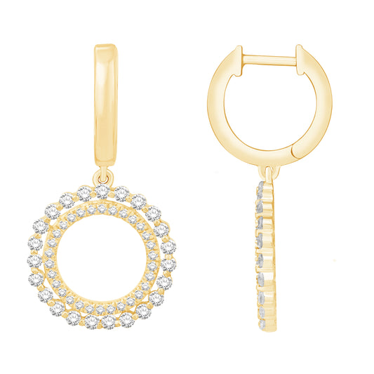 10 Karat Yellow Gold 1.08 Carat Diamonds Round Earrings-0132312-YG