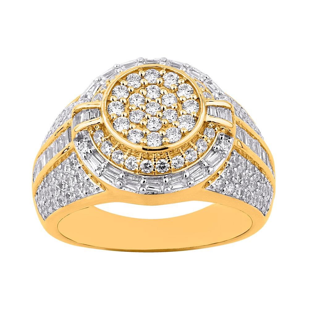 10 Karat Two-Tone Gold 1.93 Carat Diamonds Designer Men's Ring-0329265-TT