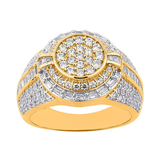 10 Karat Two-Tone Gold 1.93 Carat Diamonds Designer Men's Ring-0329265-TT