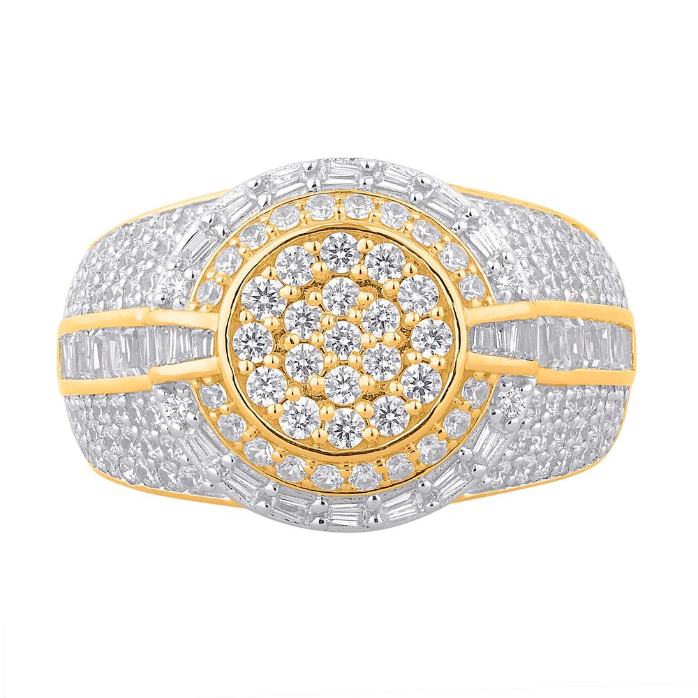 10 Karat Two-Tone Gold 1.93 Carat Diamonds Designer Men's Ring-0329265-TT