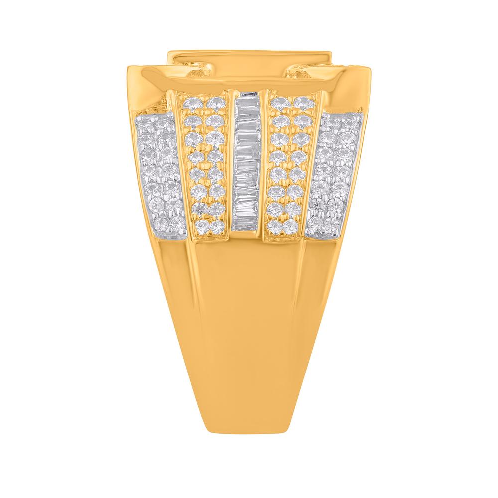 10 Karat Two-Tone Gold 1.69 Carat Diamonds Designer Men's Ring-0329268-TT