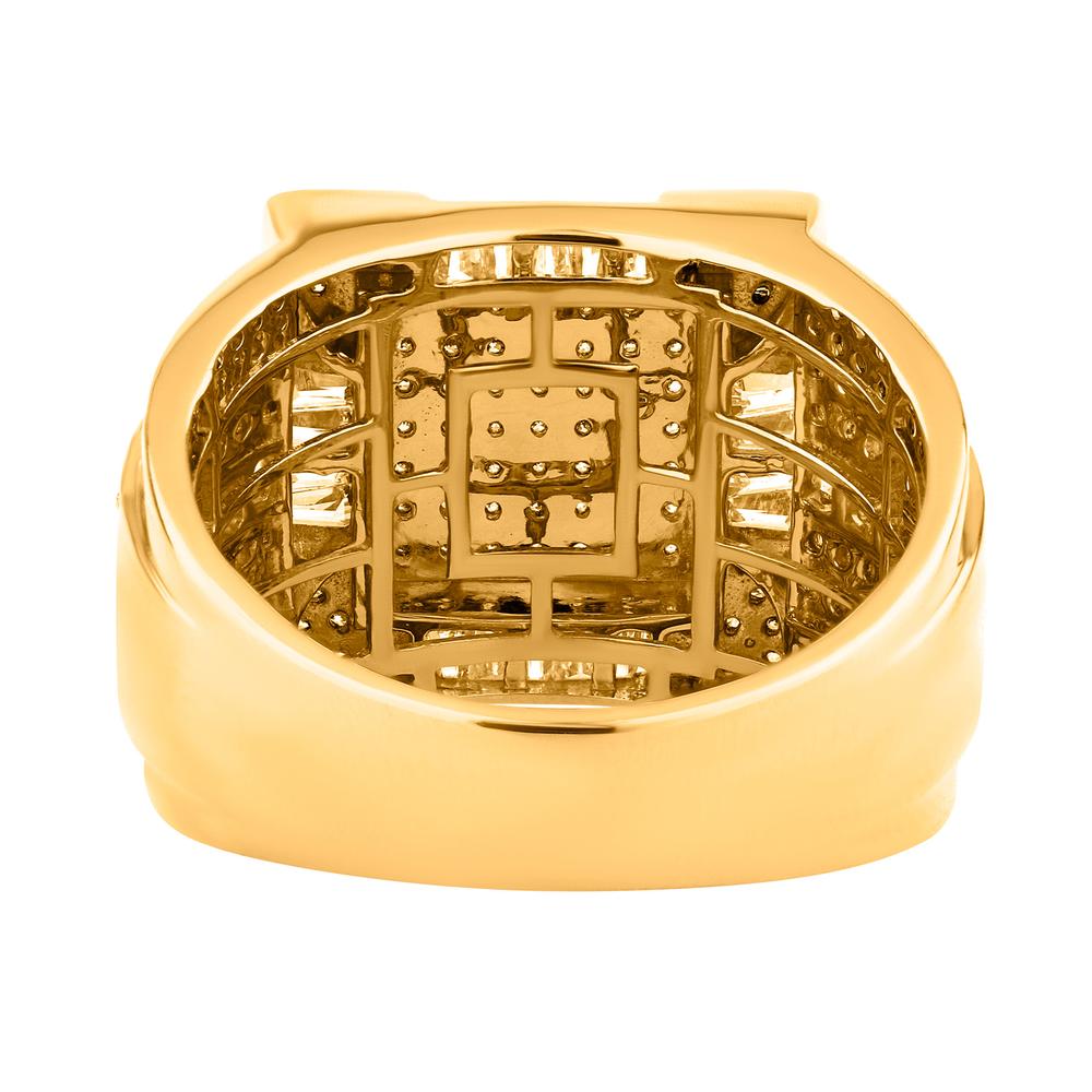 10 Karat Two-Tone Gold 1.69 Carat Diamonds Designer Men's Ring-0329268-TT