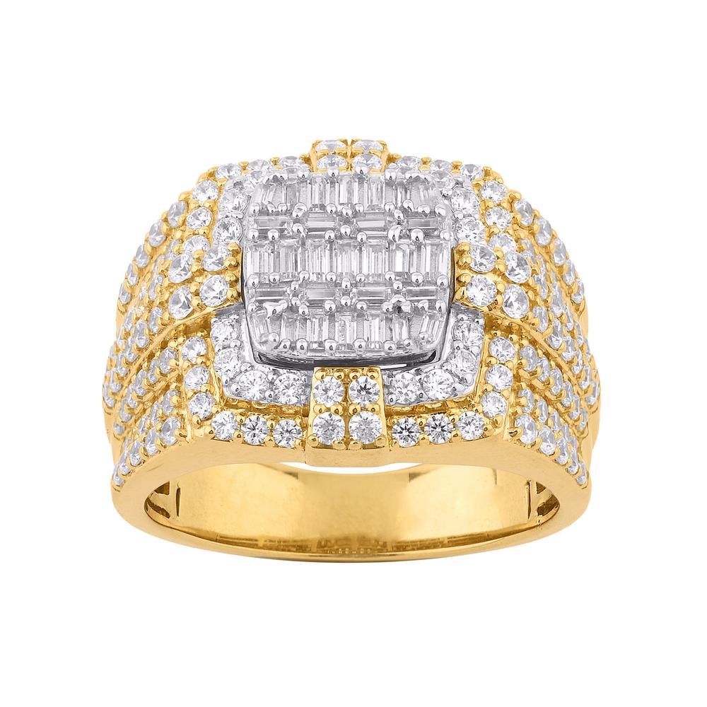 10 Karat Two-Tone Gold 2.33 Carat Diamonds Designer Men's Ring-0329282-TT