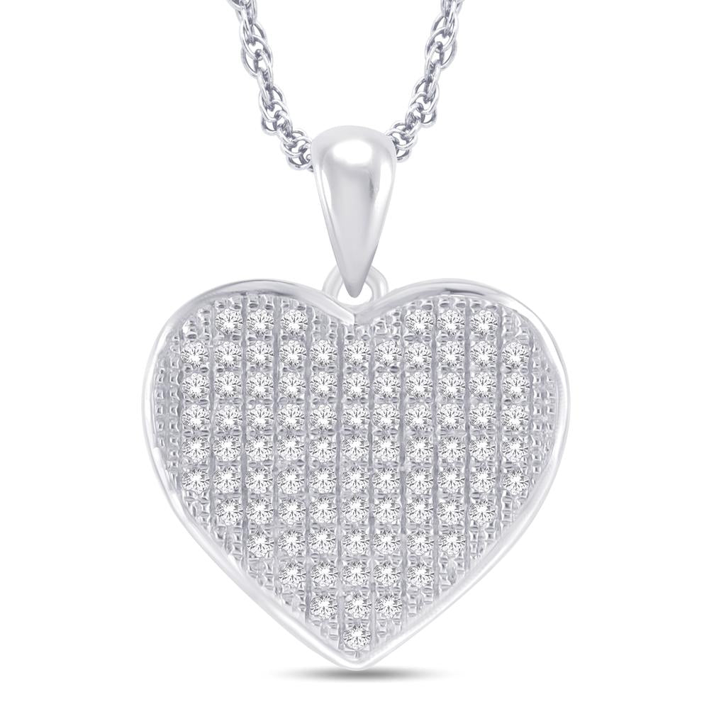 10 Karat White Gold 0.25 Carat Diamonds Heart Pendant-0825212-WG