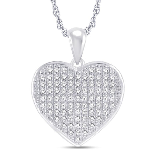 10 Karat White Gold 0.25 Carat Diamonds Heart Pendant-0825212-WG