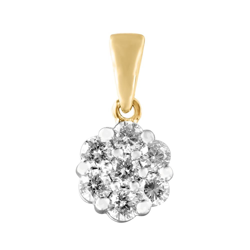 10 Karat Yellow Gold 0.75 Carat Diamonds Flower Pendant-0825233-YG-10 KT