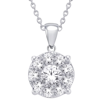 14 Karat Yellow Gold 0.12 Carat Diamonds Round Pendant-0825252-YG