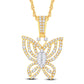 10 Karat Two-Tone (Yellow and White) Gold 1.82 Carat Diamonds Butterfly Pendant-0825621-YW