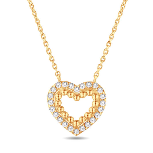 10 Karat Yellow Gold 0.20 Carat Diamonds Heart Pendant-0825935-YG