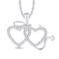 10 Karat White Gold 0.11 Carat Diamonds Angel & Devil Heart Pendant-0825939-WG