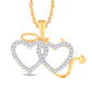 10 Karat Yellow Gold 0.11 Carat Diamonds Angel & Devil Heart Pendant-0825939-YG