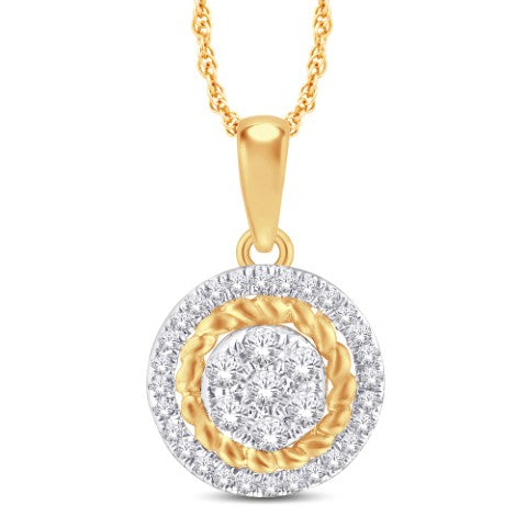 10 Karat Yellow Gold 0.15 Carat Diamonds Round Pendant-0825960-YG