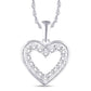 10 Karat White Gold 0.25 Carat Diamonds Heart Pendant-0825979-WG