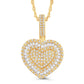 10 Karat All Yellow Gold 0.66 Carat Diamonds Heart HipHop Pendant-0826102-ALY