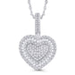 10 Karat White Gold 0.66 Carat Diamonds Heart HipHop Pendant-0826102-WG