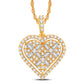 10 Karat All Yellow Gold 0.40 Carat Diamonds Heart Pendant-0826107-ALY