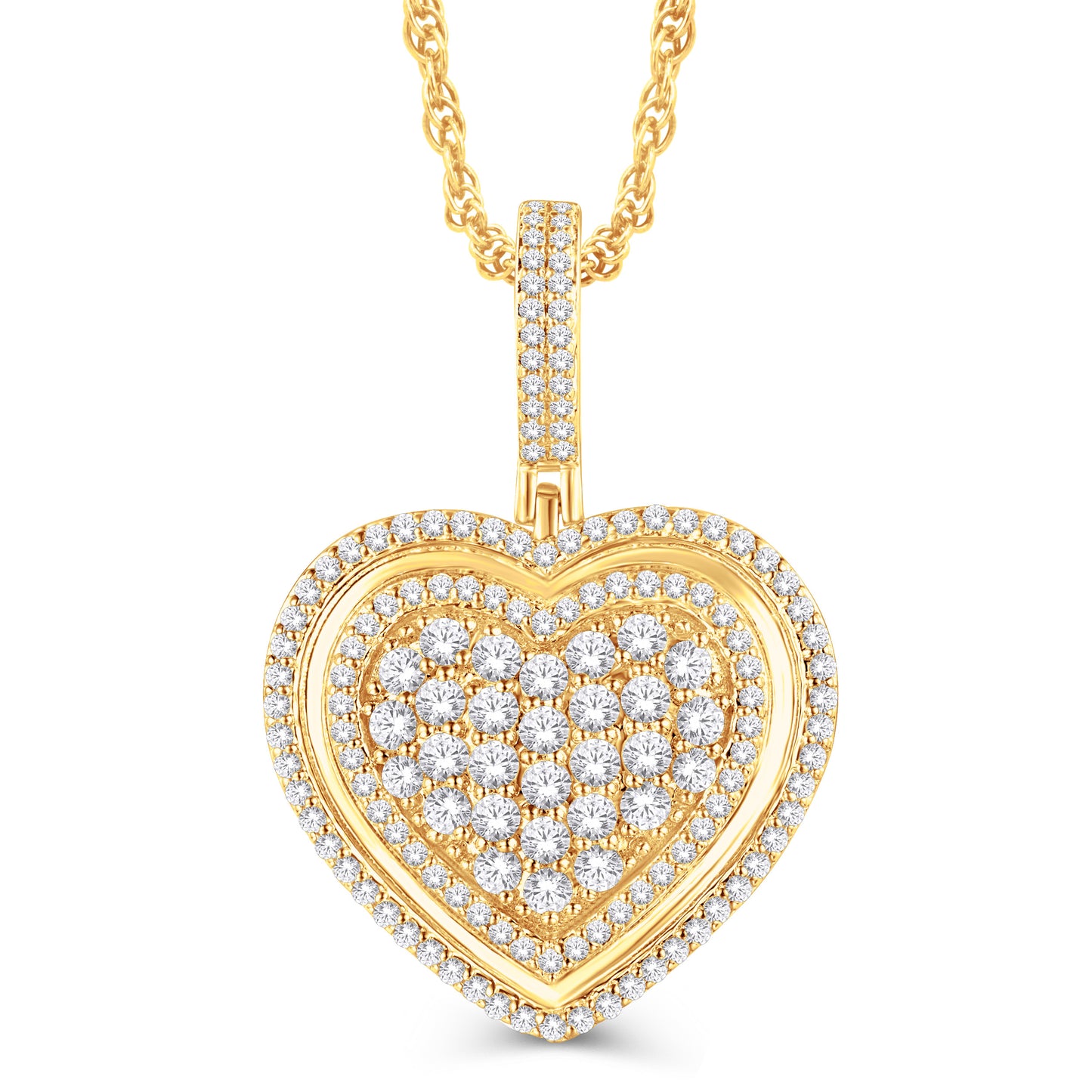 10 Karat All Yellow Gold 0.46 Carat Diamonds Heart Pendant-0826109-ALY