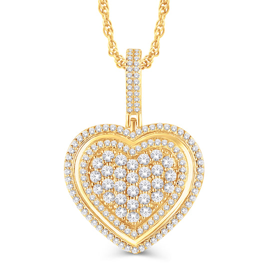 10 Karat All Yellow Gold 0.46 Carat Diamonds Heart Pendant-0826109-ALY