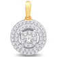 10 Karat Yellow Gold 0.32 Carat Diamonds Round Halo Pendant-0826113-YG