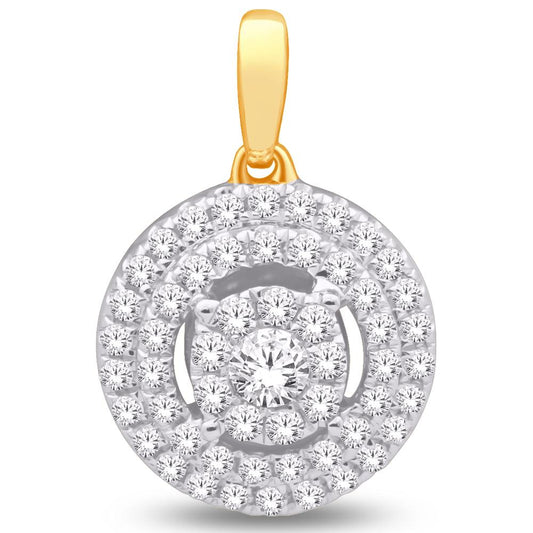 10 Karat Yellow Gold 0.32 Carat Diamonds Round Halo Pendant-0826113-YG