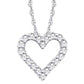 10 Karat White Gold 0.91 Carat Diamonds Heart Pendant-0826114-WG