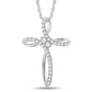 10 Karat Yellow Gold 0.12 Carat Diamonds Latin Cross Pendant-0826115-YG