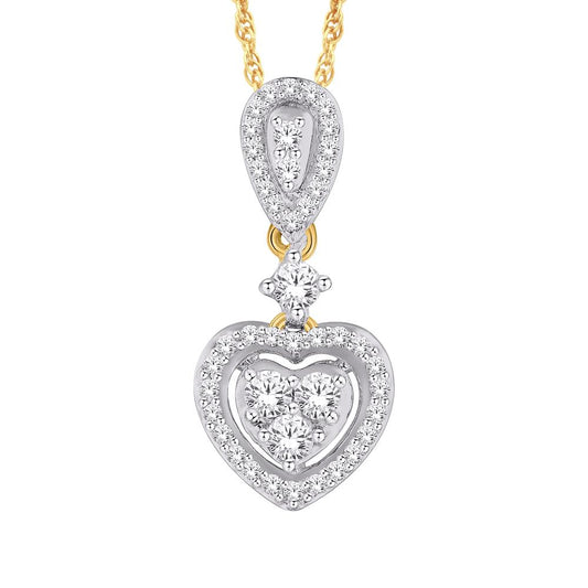 10 Karat Yellow Gold 0.21 Carat Diamonds Heart Pendant-0826116-YG