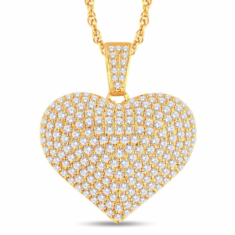 10 Karat All Yellow Gold 0.94 Carat Diamonds Heart Pendant-0826117-ALY