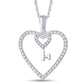 10 Karat White Gold 0.15 Carat Diamonds Heart & Key Pendant-0826820-WG