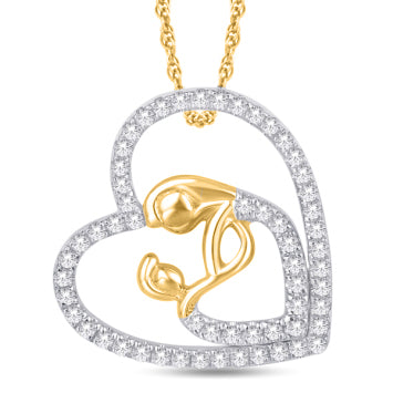 10 Karat Yellow Gold 0.15 Carat Diamonds Heart Pendant-0826822-YG