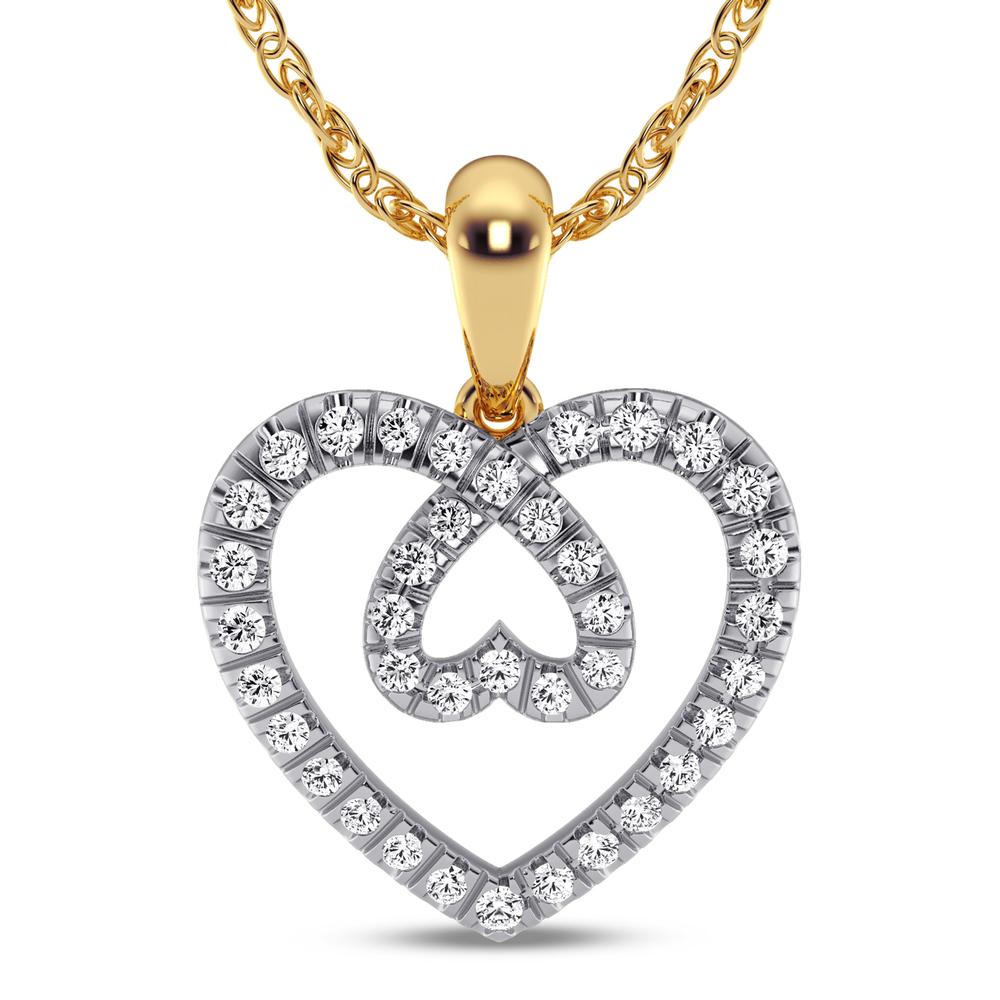 10 Karat Yellow Gold 0.21 Carat Diamonds Heart Pendant-0826864-YG