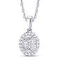 10 Karat White Gold 0.15 Carat Diamonds Oval Pendant-0826958-WG