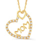 10 Karat All Yellow Gold 0.20 Carat Diamonds MOM Heart Pendant-0826968-ALY