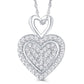 10 Karat White Gold 0.15 Carat Diamonds Heart Pendant-0826975-WG