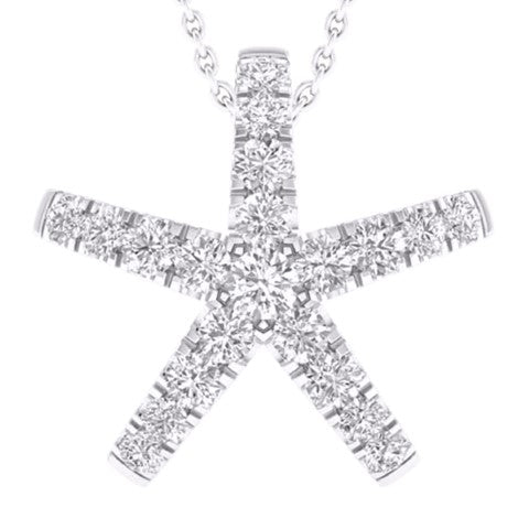 10 Karat White Gold 0.25 Carat Diamonds Star Pendant-0827405-WG